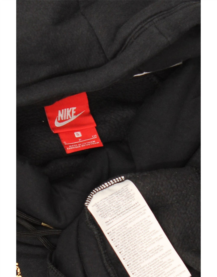 Felpa con cappuccio grafica oversize da donna NIKE UK 10 piccola in cotone nero
