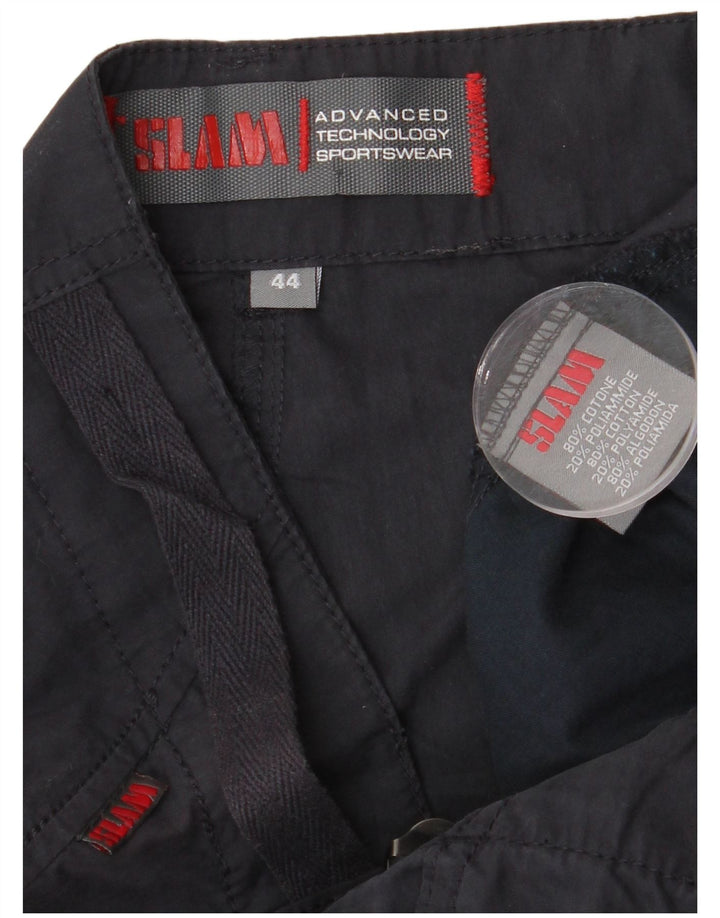 Pantaloni cargo dritti da donna Slam IT 44 medio W32 L35 cotone blu navy