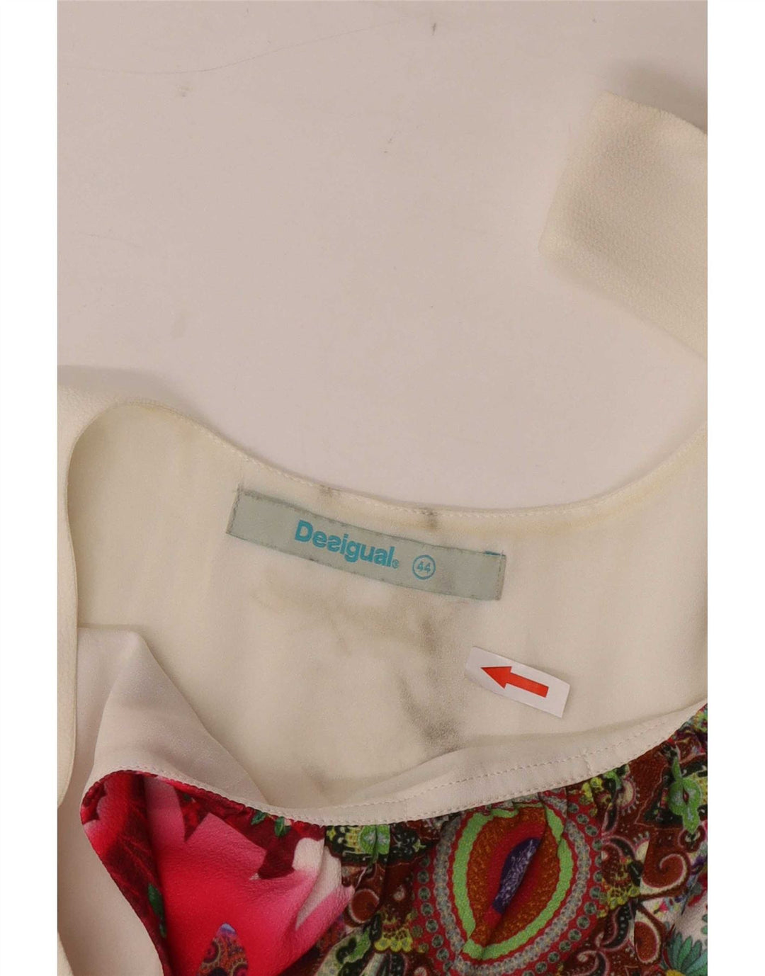 Desigual Top tunica senza maniche da donna EU 44 XL Poliestere floreale bianco
