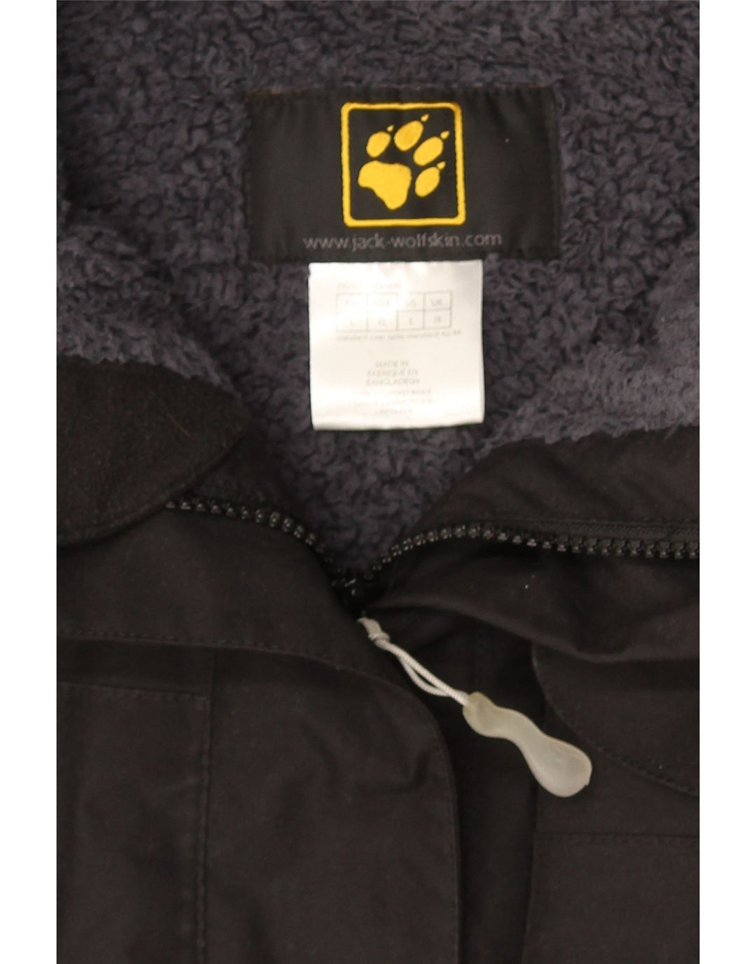 Giacca a vento con cappuccio da donna Jack Wolfskin UK 16 grande poliestere nero