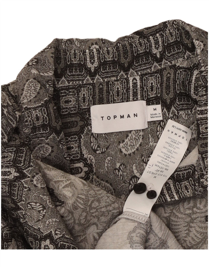 Camicia Uomo TOPMAN Viscosa Paisley Grigio Medio