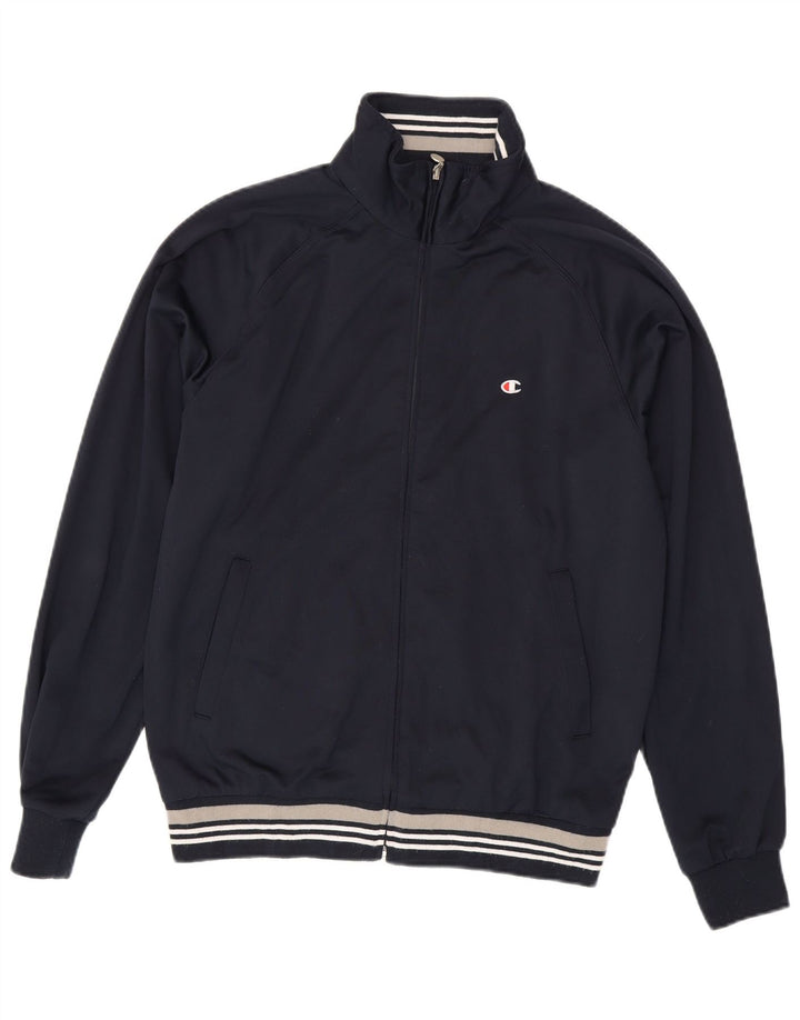 Giacca da tuta da uomo Champion, grande, in poliestere a righe blu navy