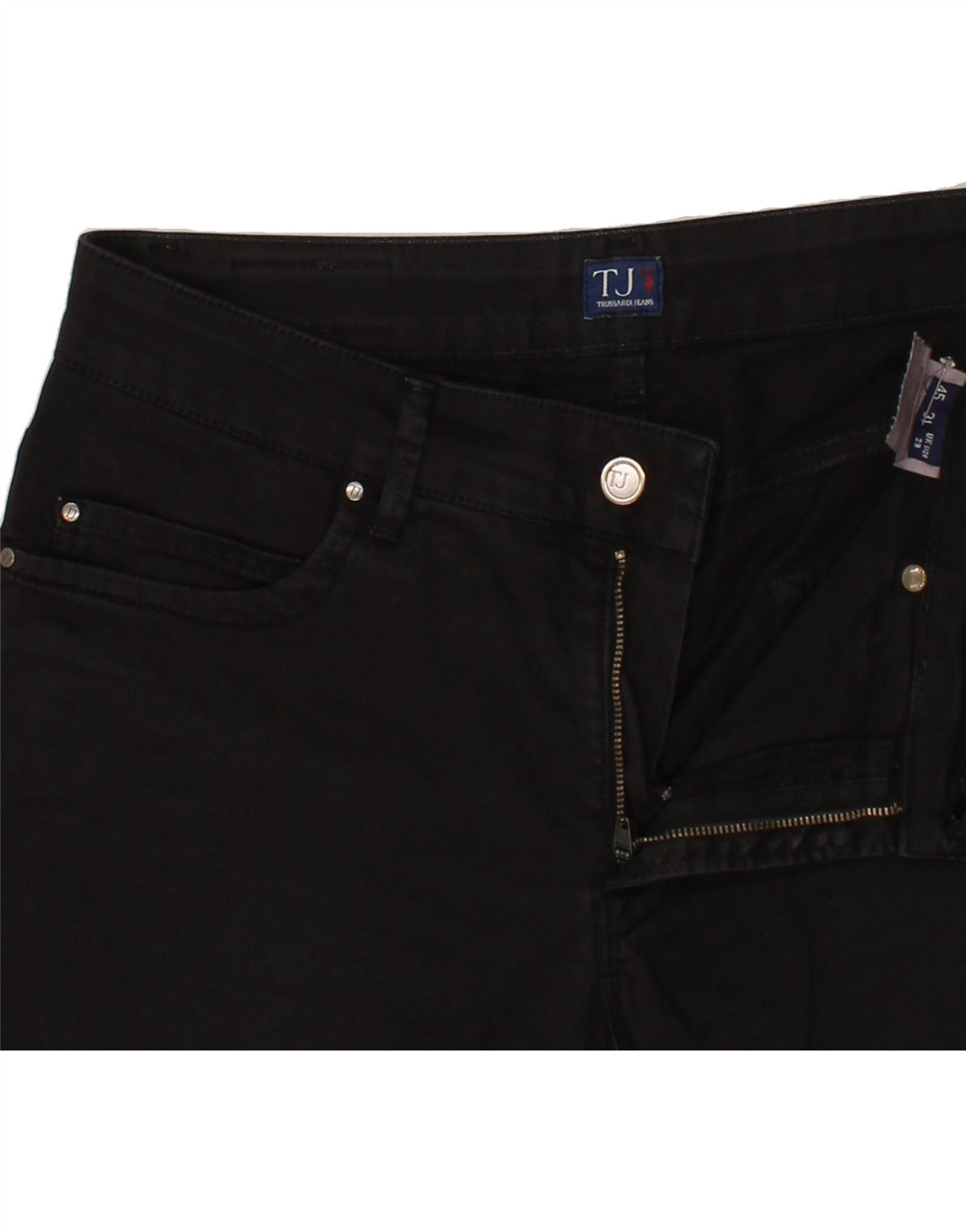 TRUSSARDI JEANS Womens Slim Jeans W29 L32 Black Cotton Vintage Trussardi Jeans and Second-Hand Trussardi Jeans from Messina Hembry 