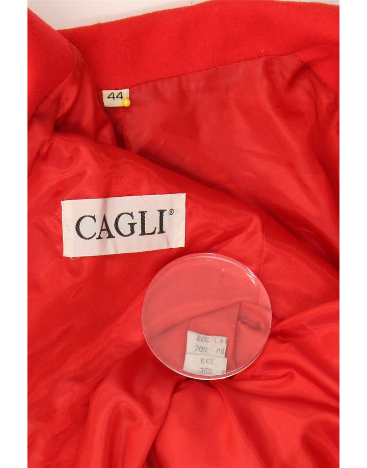 CAGLI Womens 1 Button Blazer Jacket IT 44 Medium Red Wool Vintage Cagli and Second-Hand Cagli from Messina Hembry 