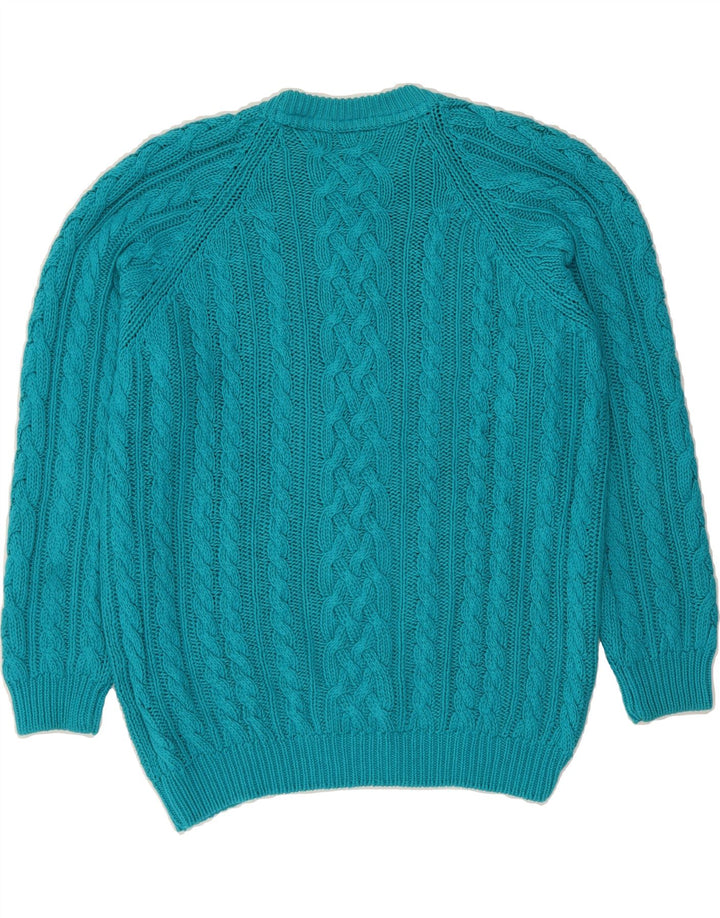 SLAM Mens Crew Neck Jumper Sweater Medium Blue Cotton Vintage Slam and Second-Hand Slam from Messina Hembry 