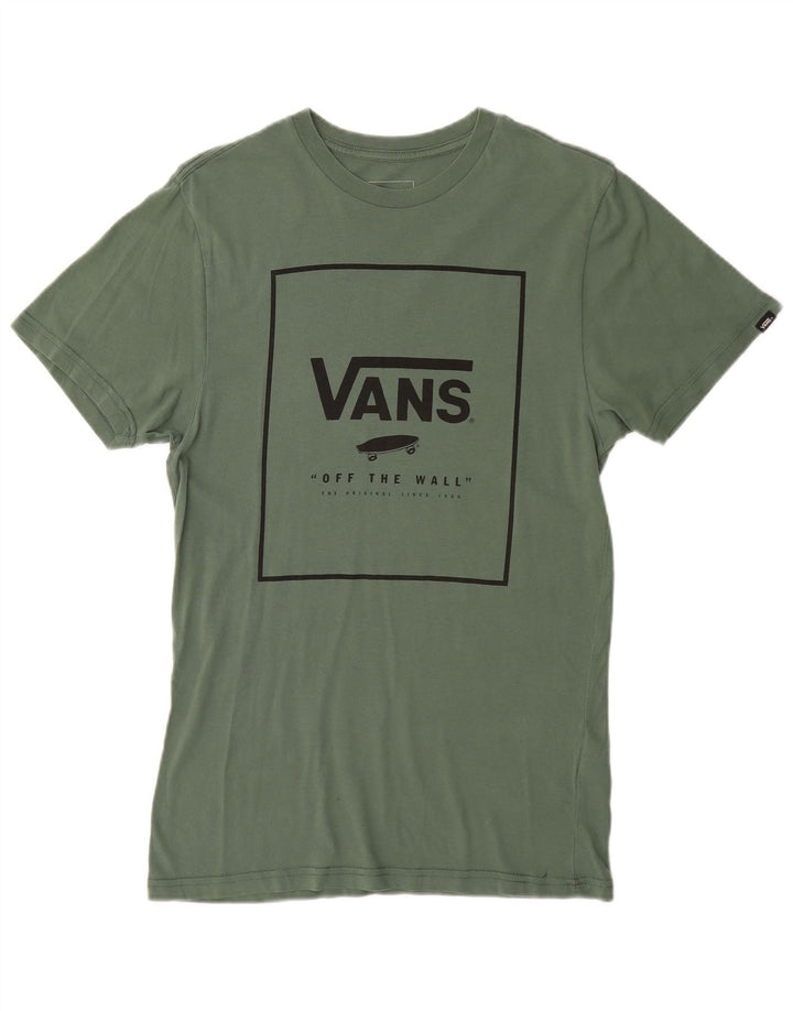 T-shirt grafica personalizzata da uomo VANS Top piccola in cotone verde