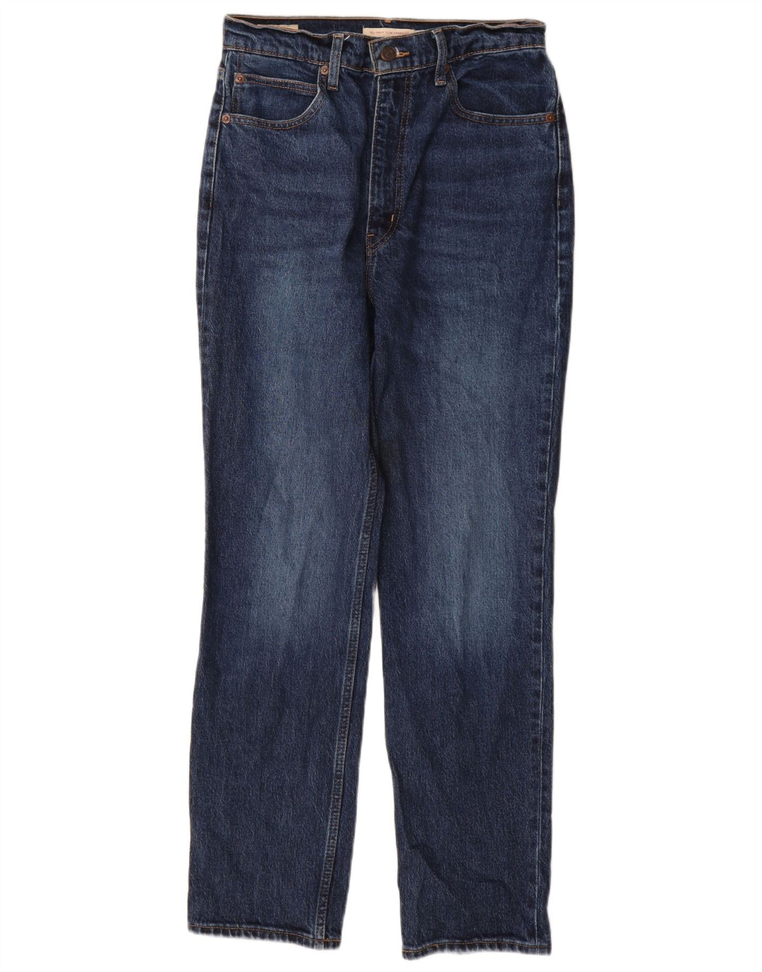 Jeans dritti slim a vita alta da donna Levi's W28 L29 cotone blu