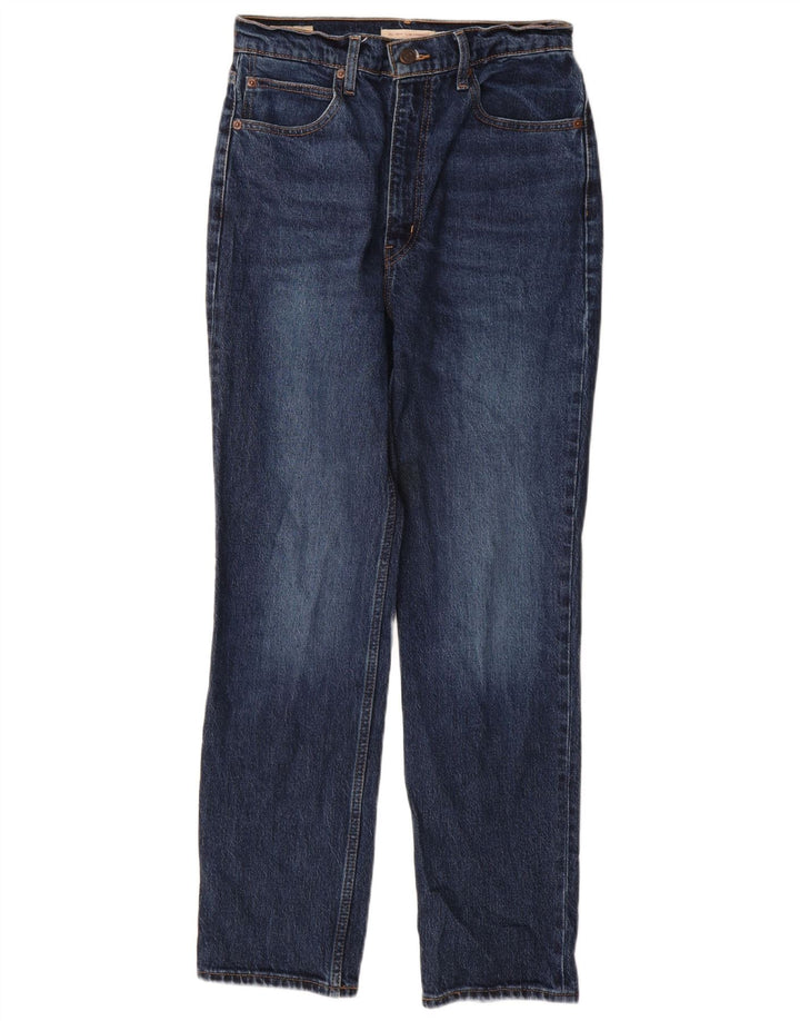 Jeans dritti slim a vita alta da donna Levi's W28 L29 cotone blu