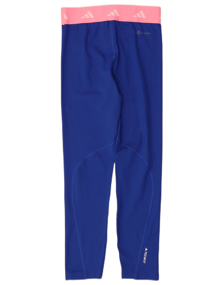 Leggings Adidas Tech Fit Graphic per ragazze 13-14 anni Blu Colourblock