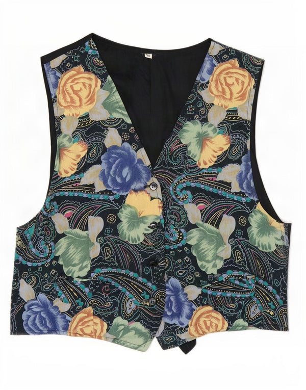 Gilet Vintage da Donna IT 46 Grande Floreale Multicolore