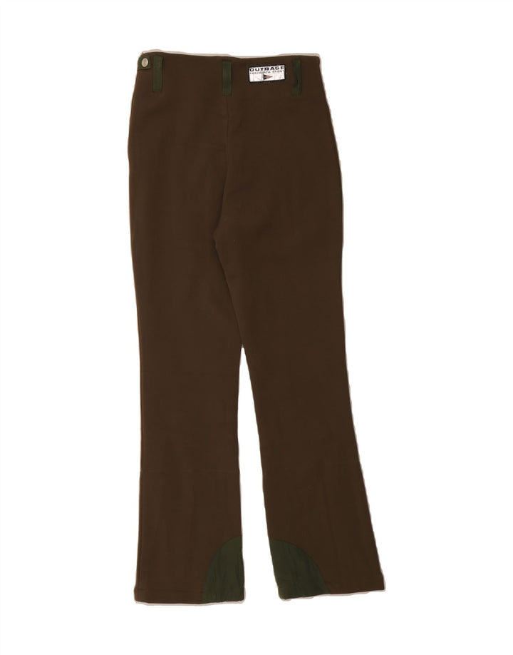 OUTRAGE Womens Bootcut Casual Trousers UK 10 Small W26 L26  Brown Vintage Outrage and Second-Hand Outrage from Messina Hembry 