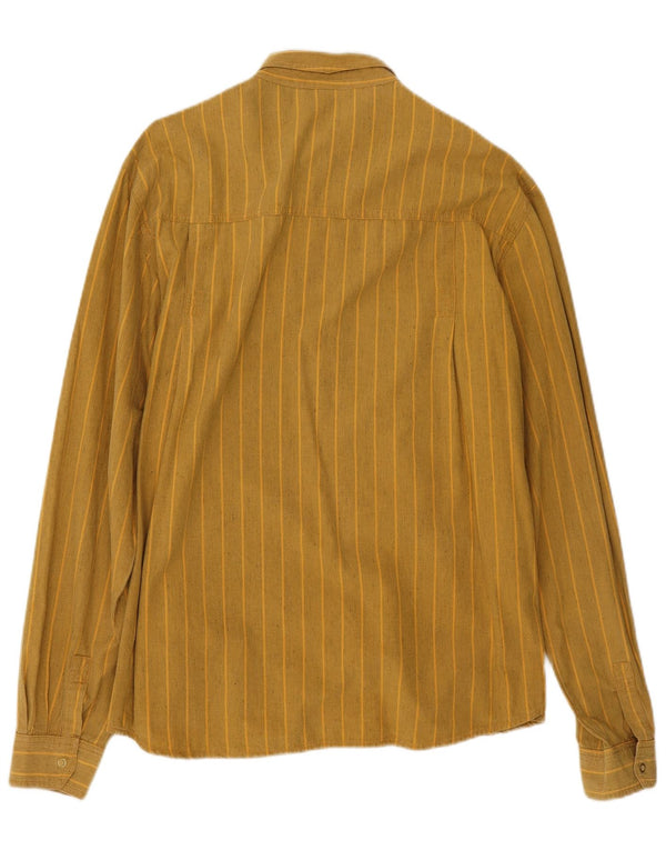 Camicia vintage da uomo in cotone a righe gialle medie
