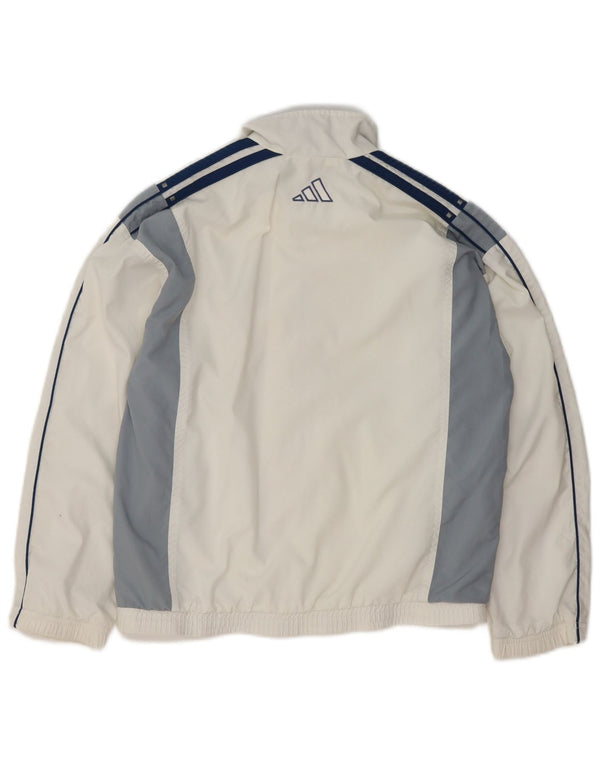 Giacca da tuta da ragazzo Adidas 11-12 anni in poliestere color block bianco