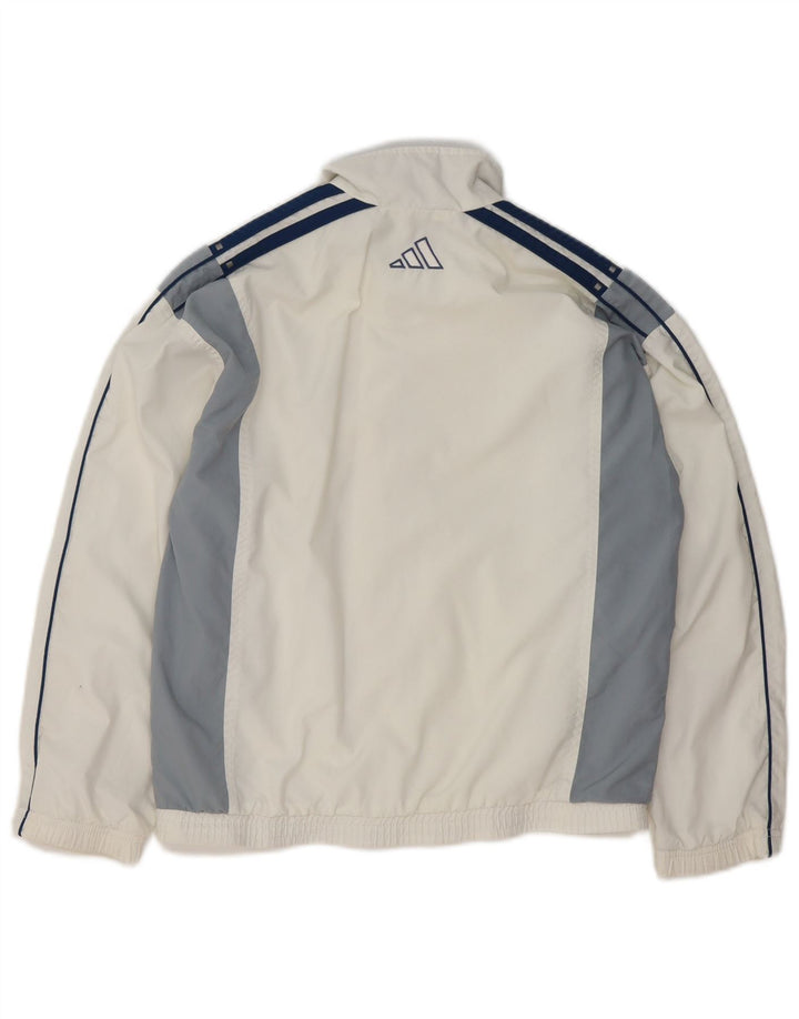 Giacca da tuta da ragazzo Adidas 11-12 anni in poliestere color block bianco