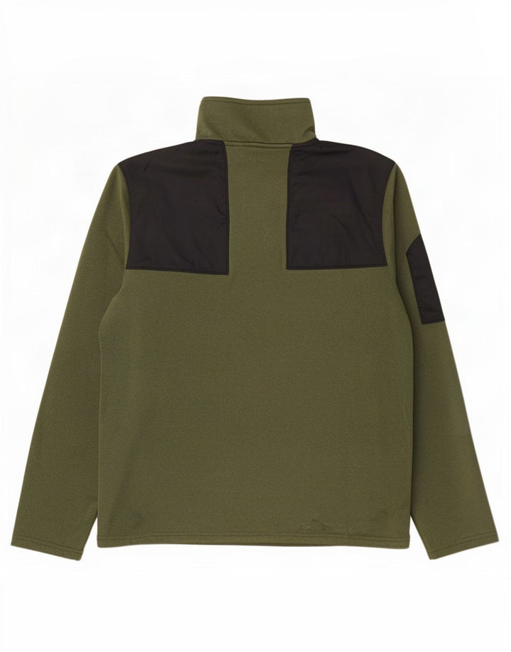 Felpa da uomo con collo con zip The North Face, maglione piccolo color kaki