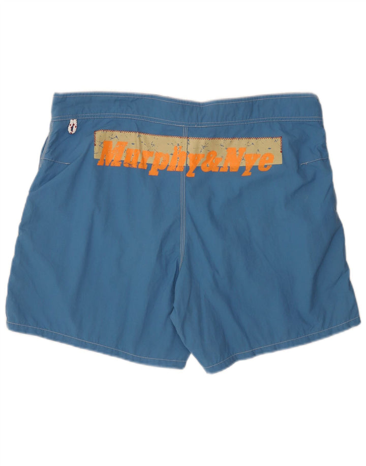 Pantaloncini da bagno grafici da uomo Murphy & Nye XL blu in poliammide color block