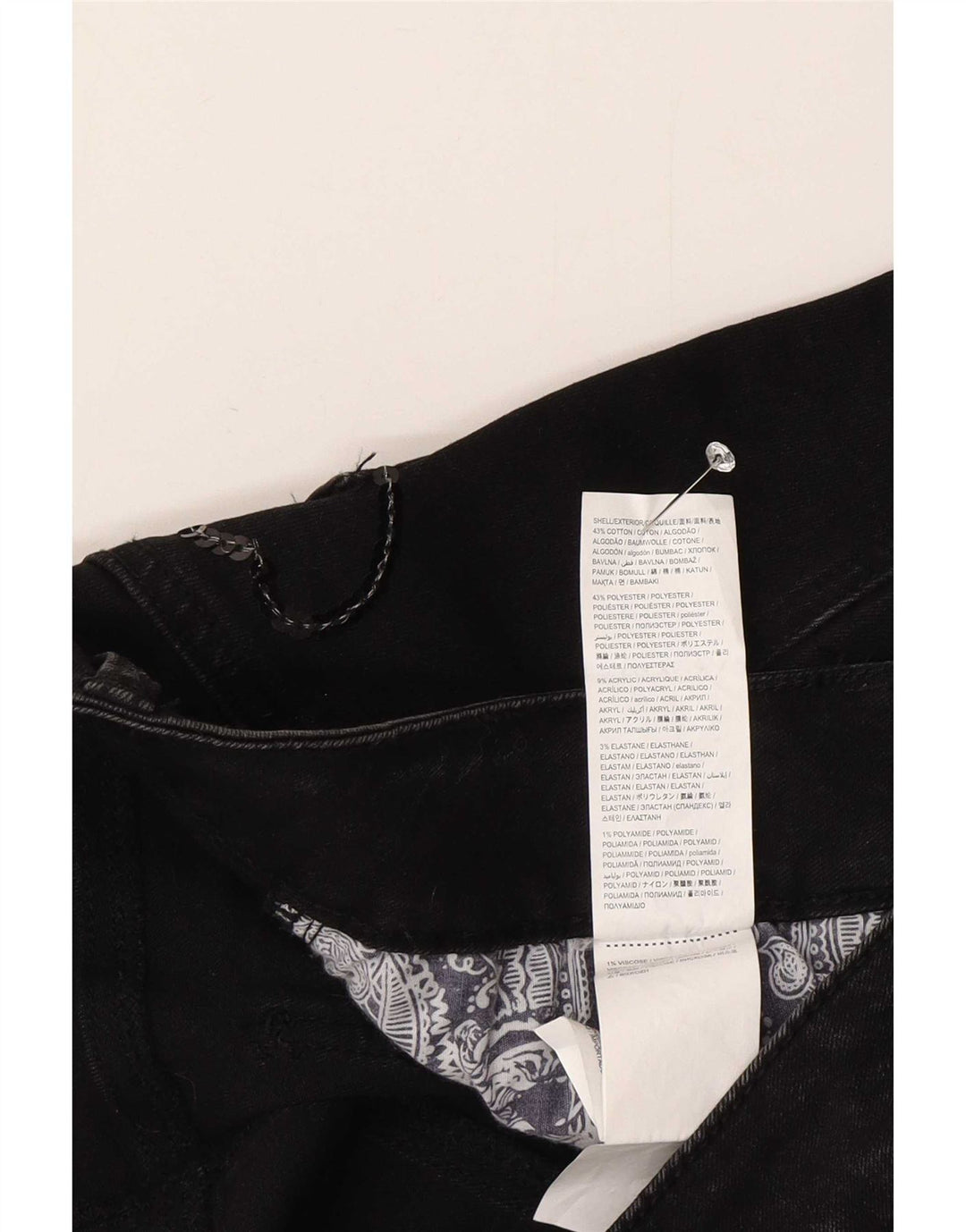 Gonna di jeans asimmetrica da donna Desigual EU 40 media W30 grigia a spina di pesce