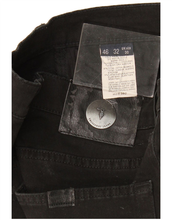 Jeans Dritti Donna Trussardi W30 L34 Cotone Nero