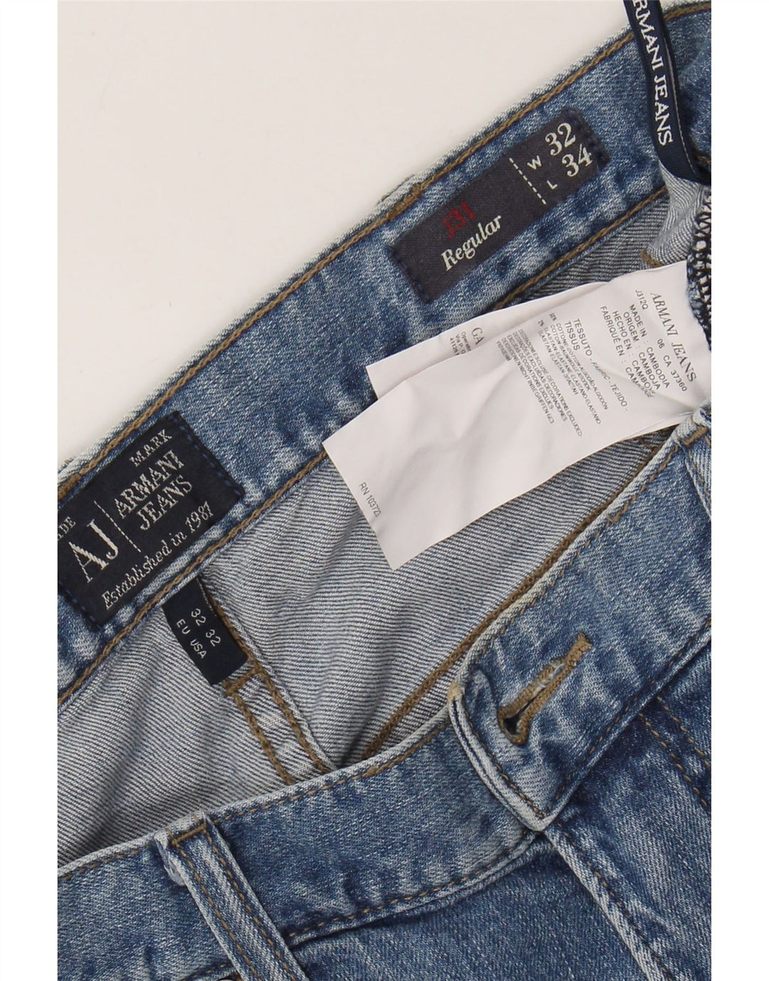 Jeans dritti da uomo ARMANI W32 L31 cotone blu
