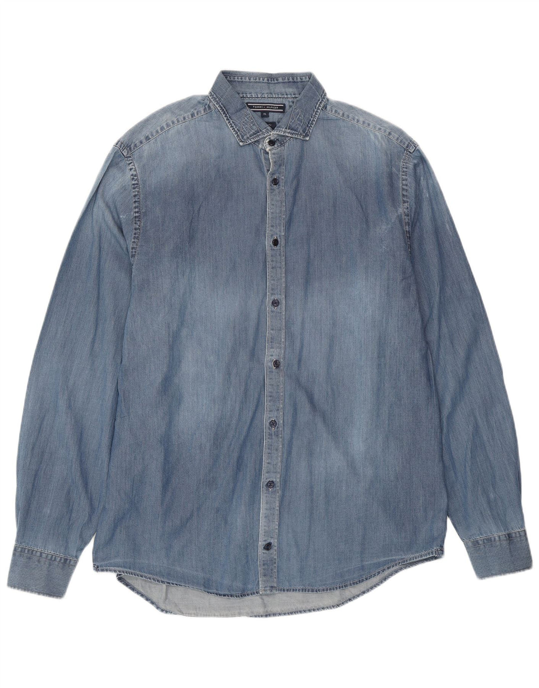TOMMY HILFIGER Camicia in denim da uomo New York Fit XL in cotone blu