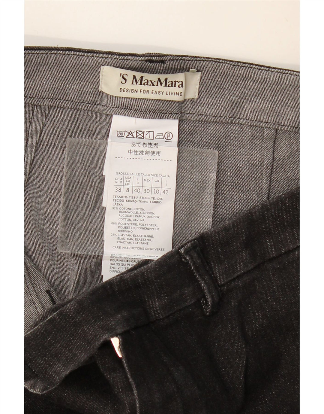 MAX MARA Jeans Bootcut da donna UK 10 Small W28 L28 Cotone grigio