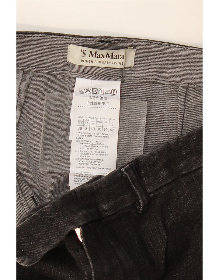 MAX MARA Jeans Bootcut da donna UK 10 Small W28 L28 Cotone grigio