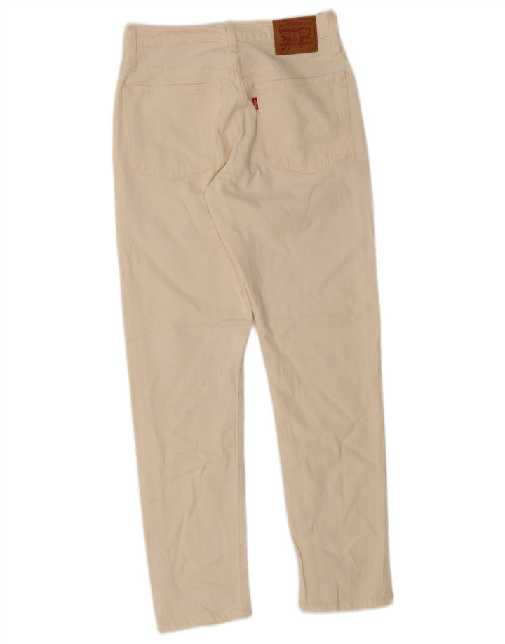 Jeans dritti 501 da donna Levi's W25 L28 in cotone bianco sporco