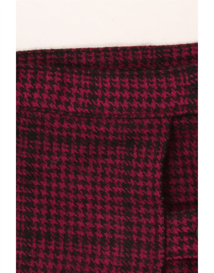 Gonna a portafoglio da donna VINTAGE W30 in lana vergine pied de poule rosa medio