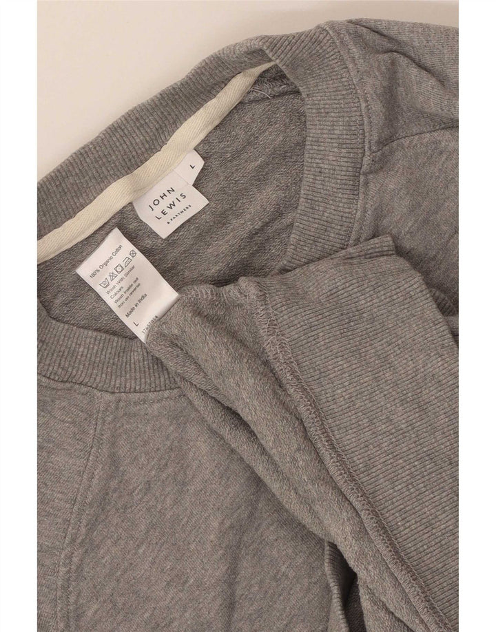 Felpa da uomo John Lewis Maglione grande in cotone grigio