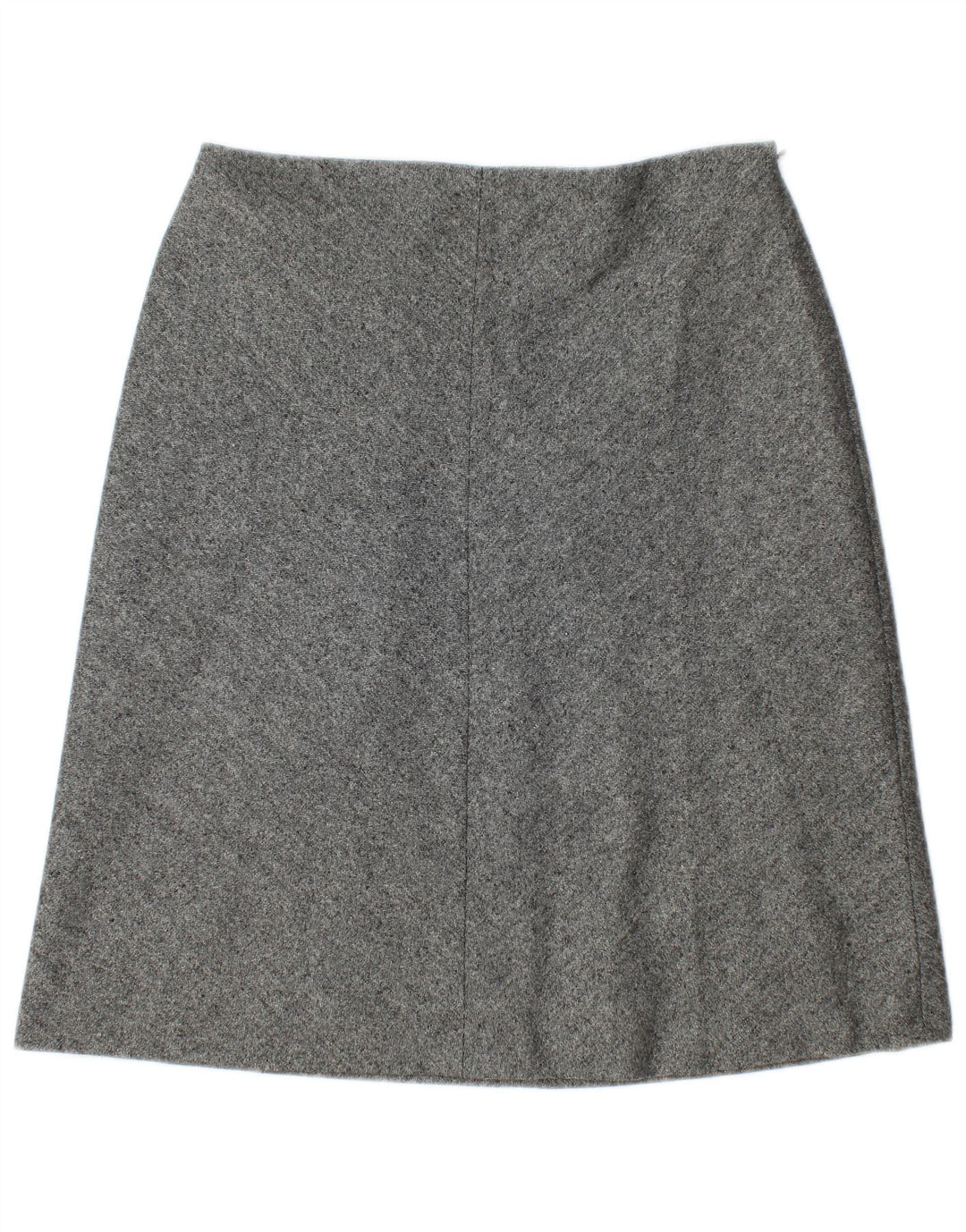 Gonna a trapezio da donna Marks & Spencer UK 12 media W30 lana vergine chiazzata grigia