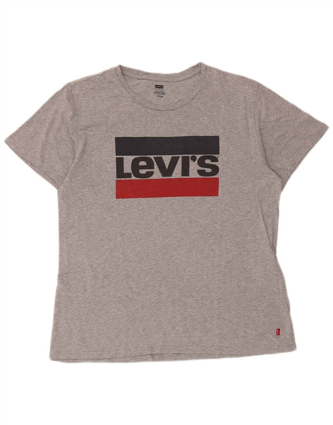 T-shirt grafica da uomo Levi's Top XL in cotone chiazzato grigio