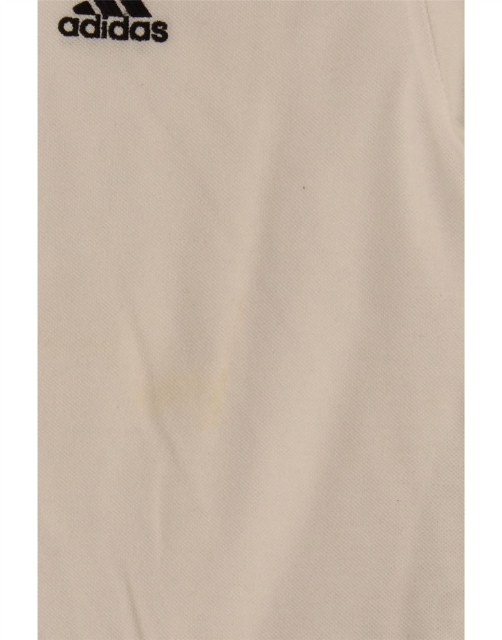 Polo Adidas da uomo grande in cotone bianco
