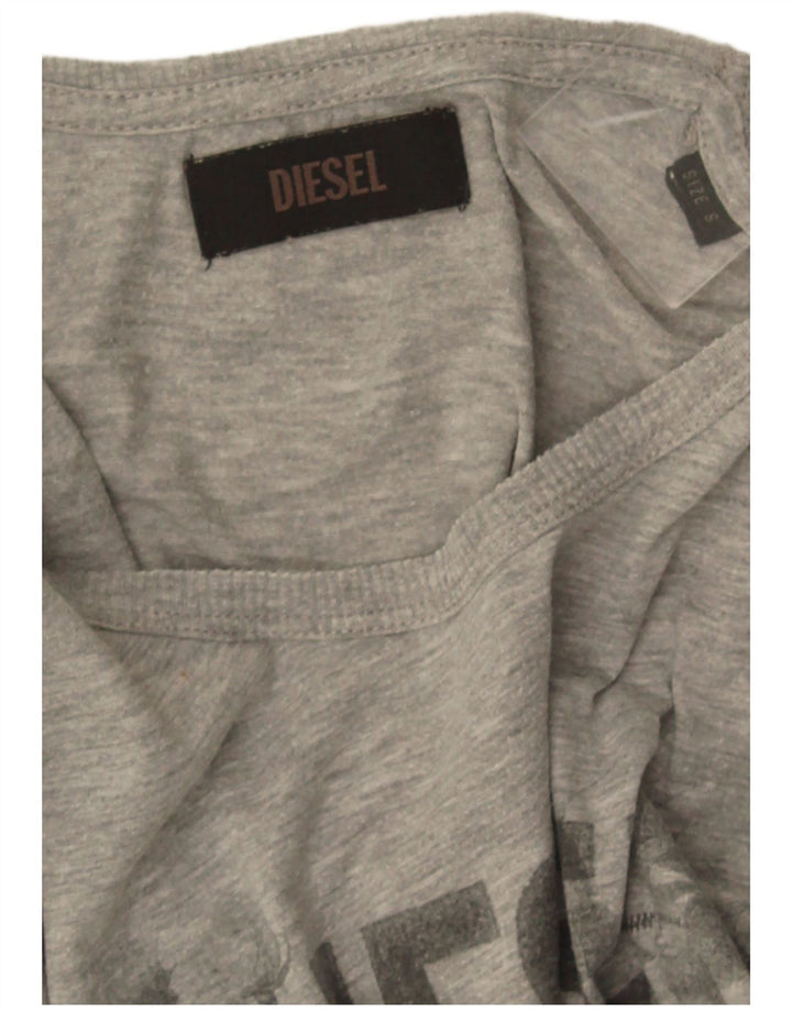 T-shirt grafica da donna Diesel Top UK 8 piccola grigia