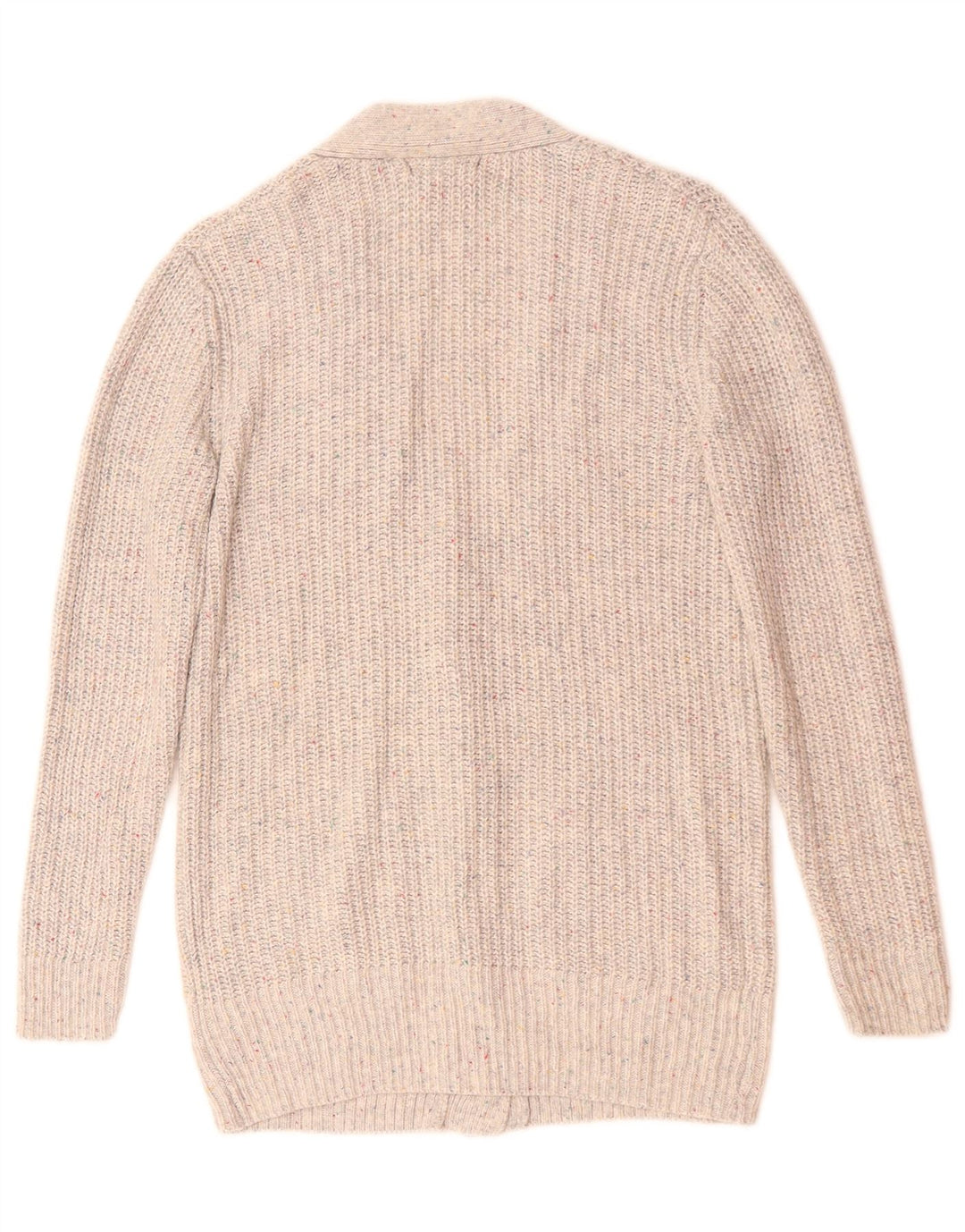 Maglione cardigan da donna Marks & Spencer UK 10 piccolo cotone screziato grigio