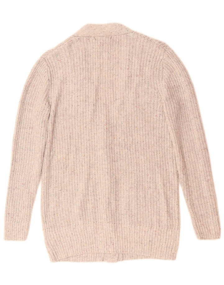 Maglione cardigan da donna Marks & Spencer UK 10 piccolo cotone screziato grigio