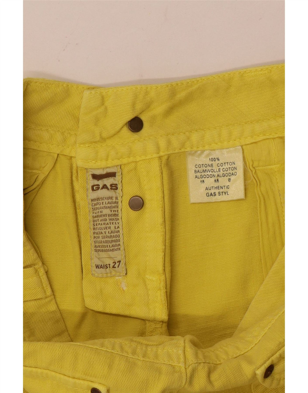 Jeans Capri da donna Gas W27 L20 cotone giallo