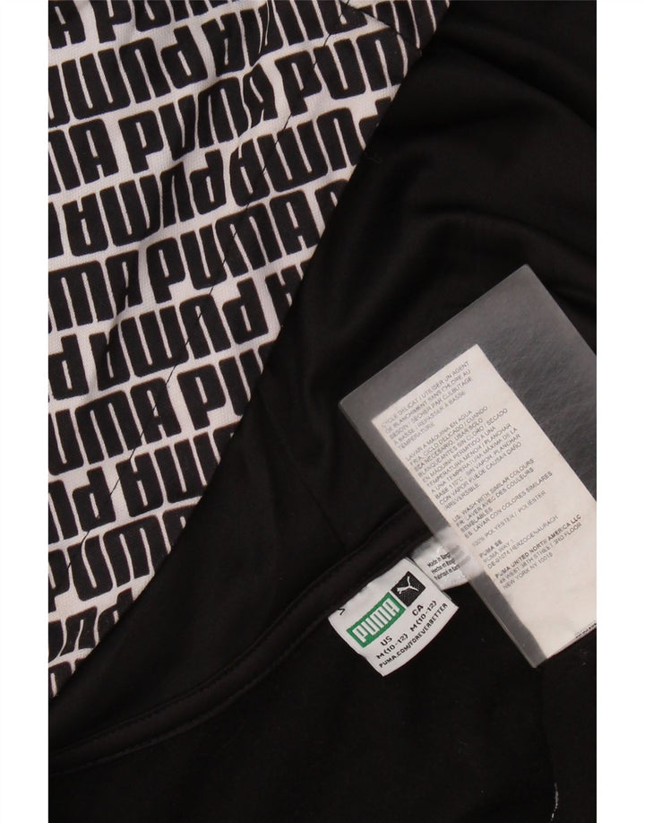 Felpa con cappuccio e zip grafica PUMA per ragazzi 10-11 anni, poliestere nero medio