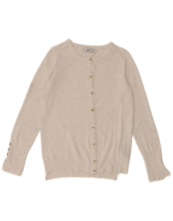 Maglione cardigan da donna Zara UK 12 Viscosa screziata grigio medio