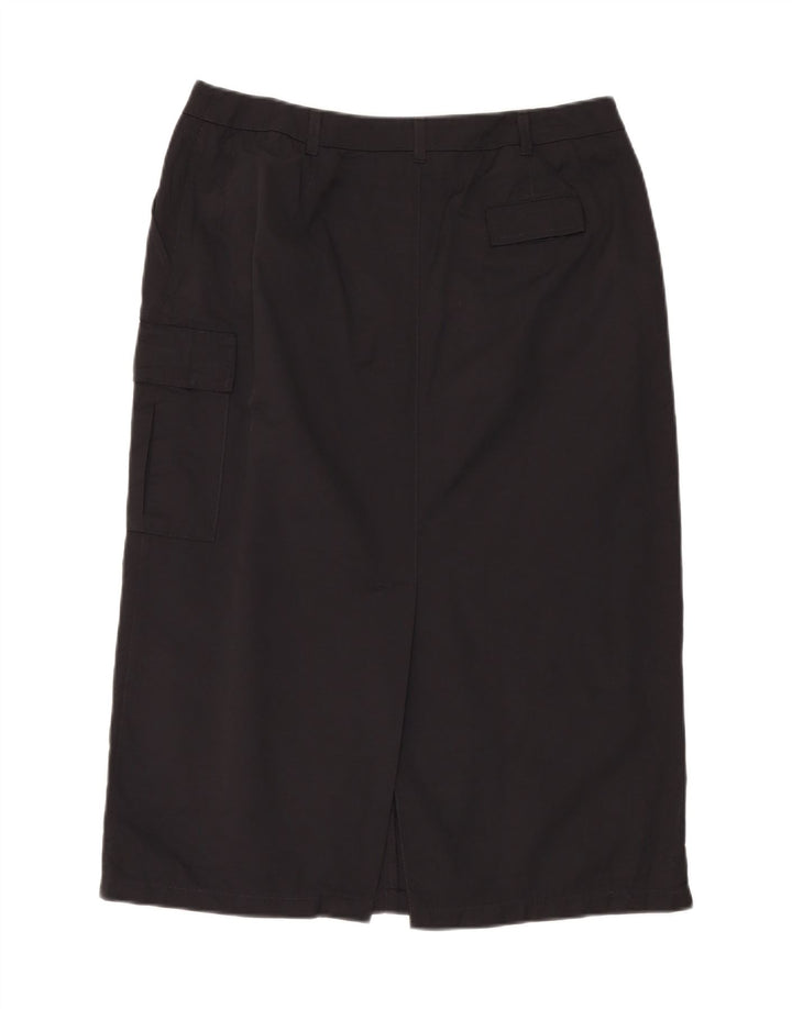 Gonna cargo midi vintage da donna W34 grande nera