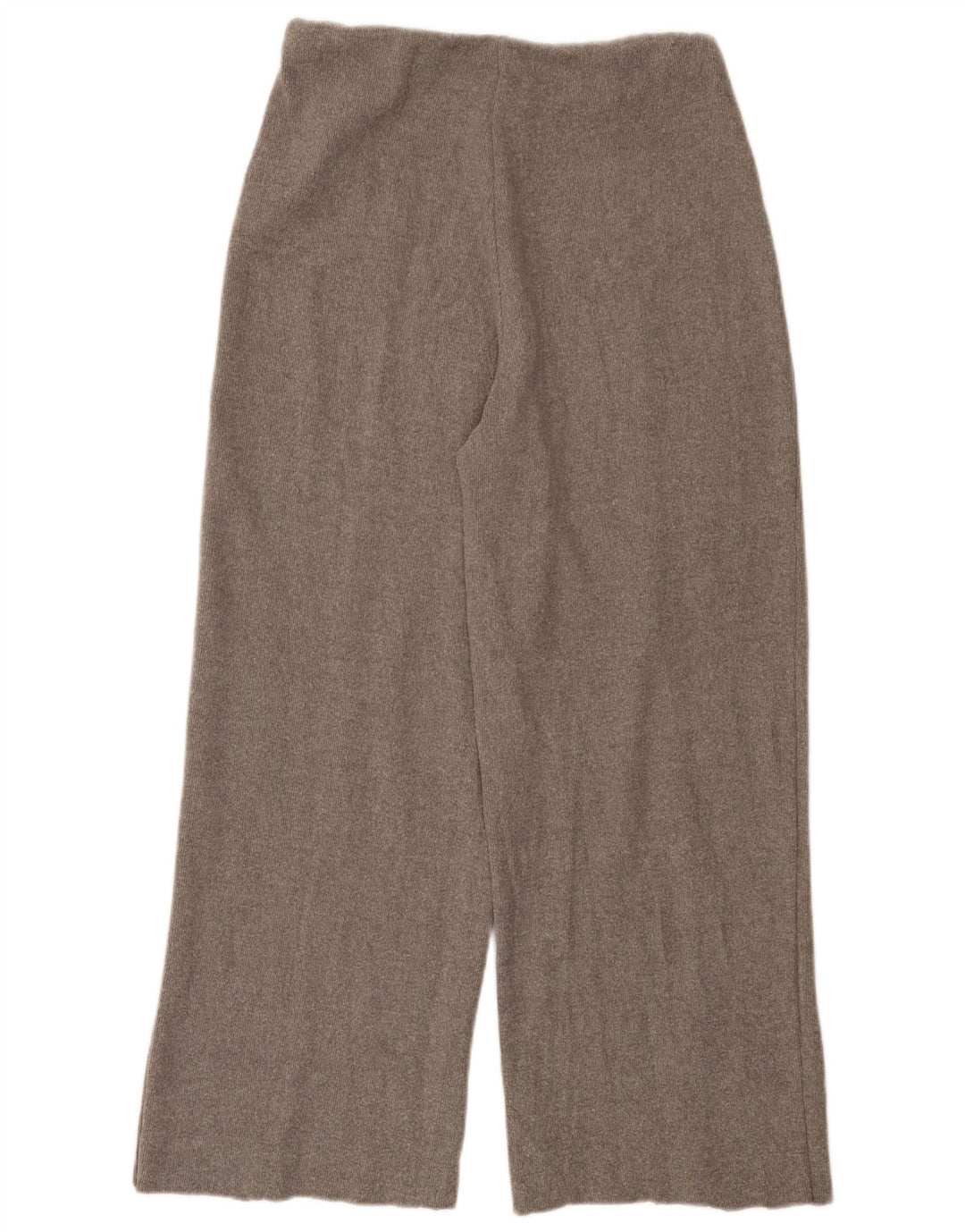 Pantaloni a gamba larga a vita alta da donna Zara UK 14 Poliestere grigio medio