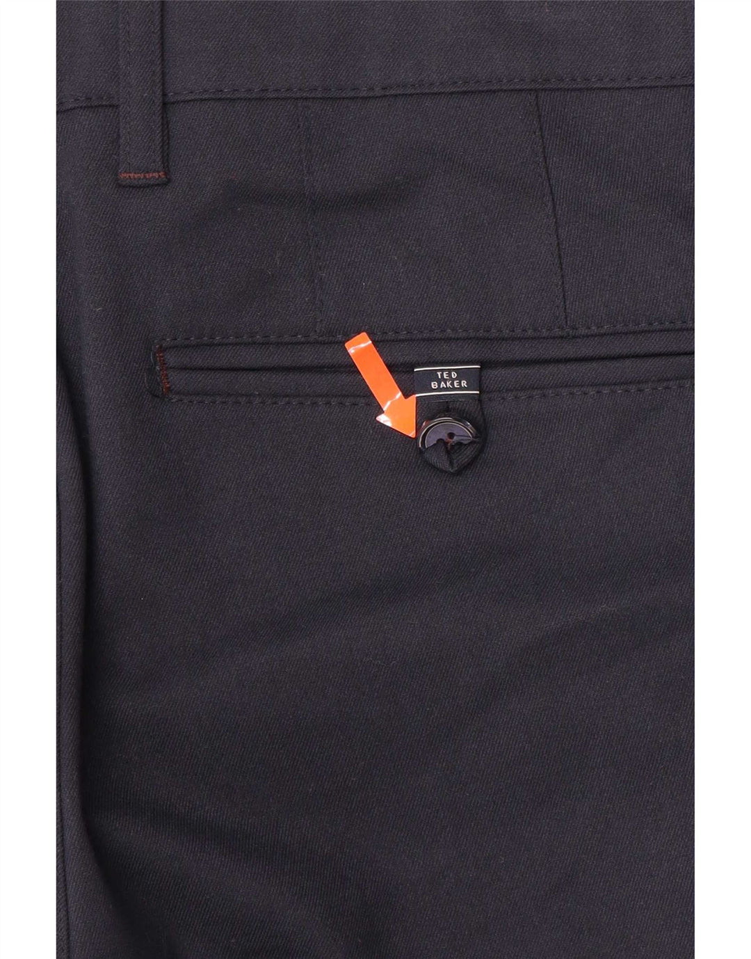 Pantaloni da abito dritti da uomo Ted Baker W32 L30 poliestere blu navy