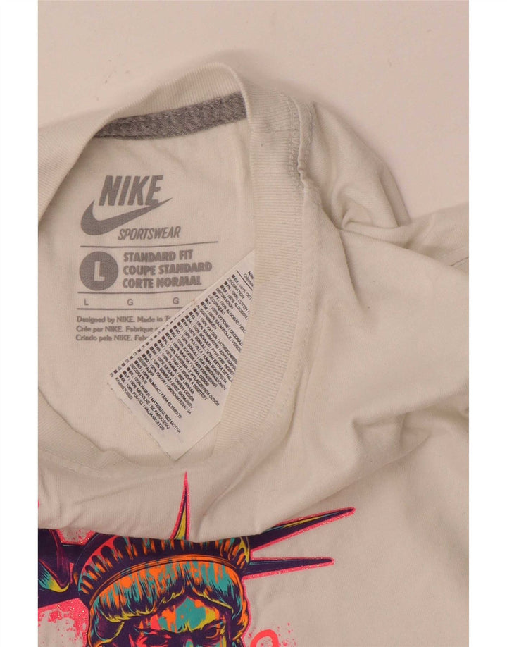 T-shirt grafica Nike da uomo con vestibilità standard, taglia grande, in cotone bianco