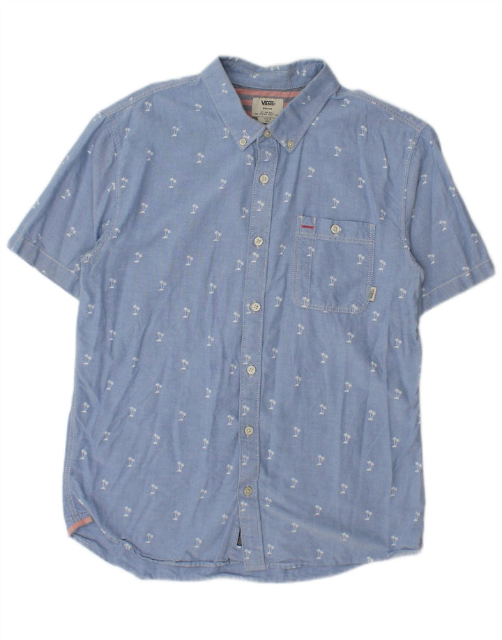 Camicia a maniche corte da uomo Vans in cotone floreale blu medio