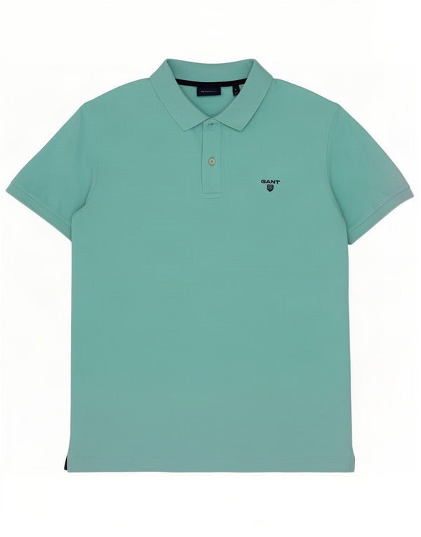 Polo da uomo Gant Large in cotone turchese