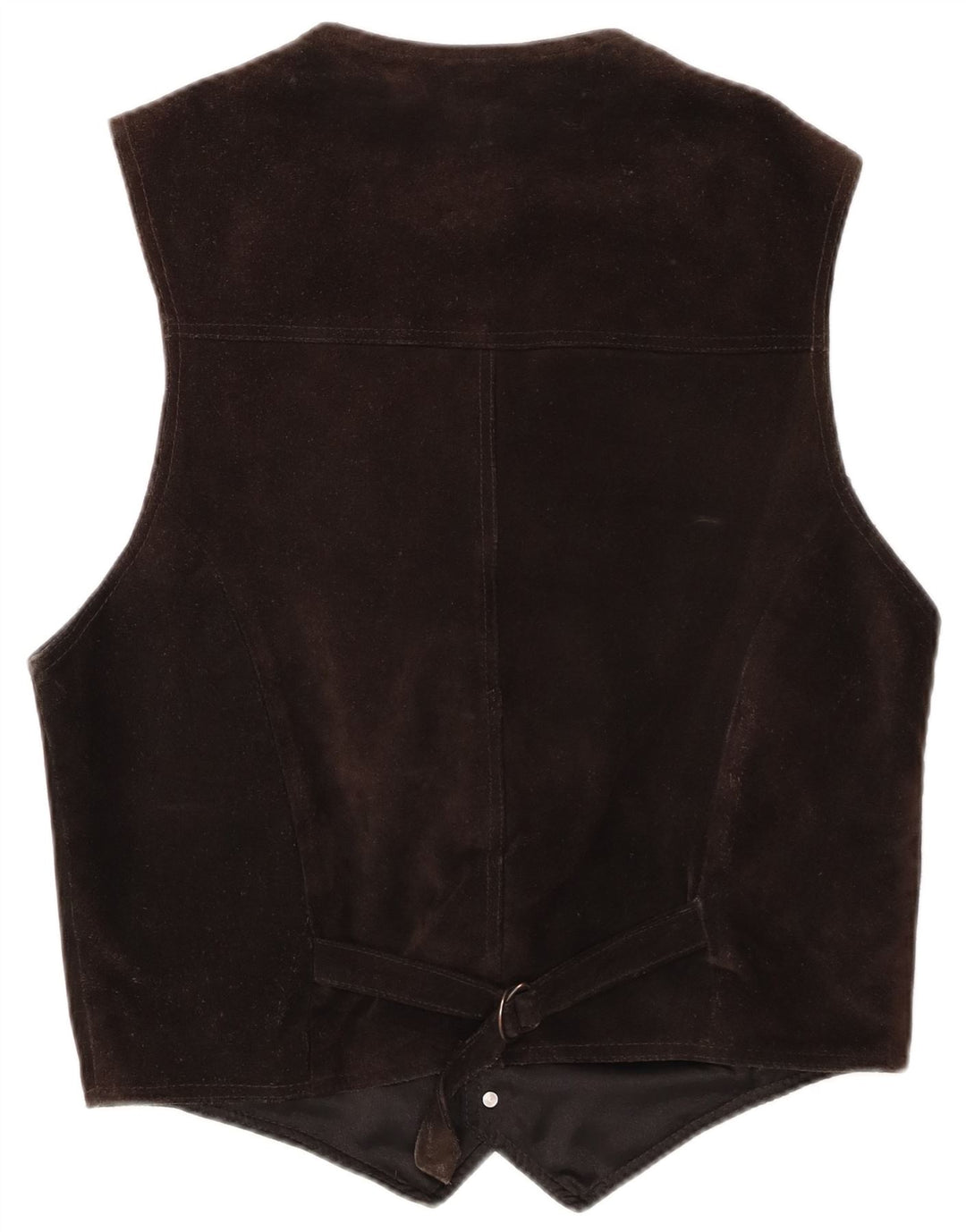 Gilet vintage da uomo in pelle scamosciata EU 48 in pelle marrone medio