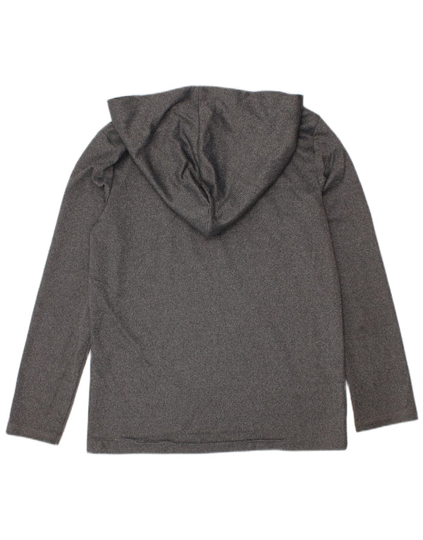 Puma Boys Hooded Graphic Top Long Sleeve 5-6 Years XS Grey Flecked