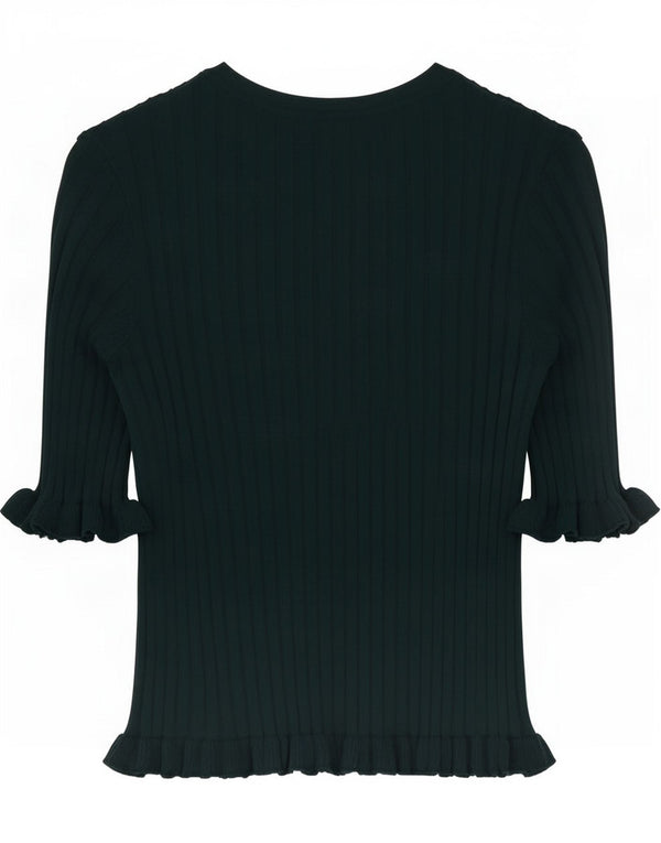 Top corto in camicetta corta da donna Zara UK 8 piccolo in viscosa verde