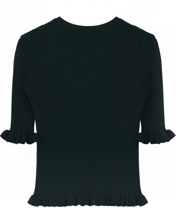 Top corto in camicetta corta da donna Zara UK 8 piccolo in viscosa verde