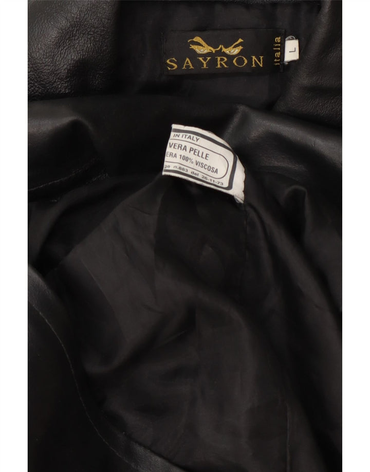 Giacca in pelle vintage da uomo UK 40 grande nera