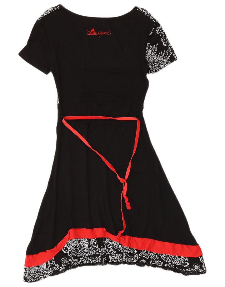 Desigual Abito da donna a trapezio con motivo astratto UK 6 XS Nero